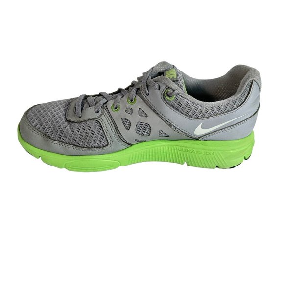 Nike Womens Lunar Forever Running Shoes Size 8.5 Gray Lime 488164-001 Sneakers - Picture 2 of 11